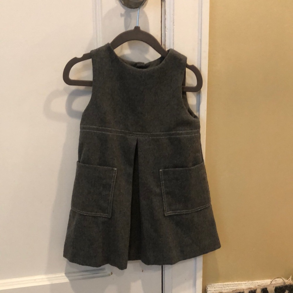 Jacadi gorgeous grey wool jumper w white cross stitch - size 24m